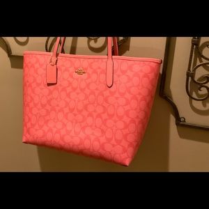 EUC COACH PINK LEMONADE CITY TOTE - ONLY CARRIED A FEW TIMES